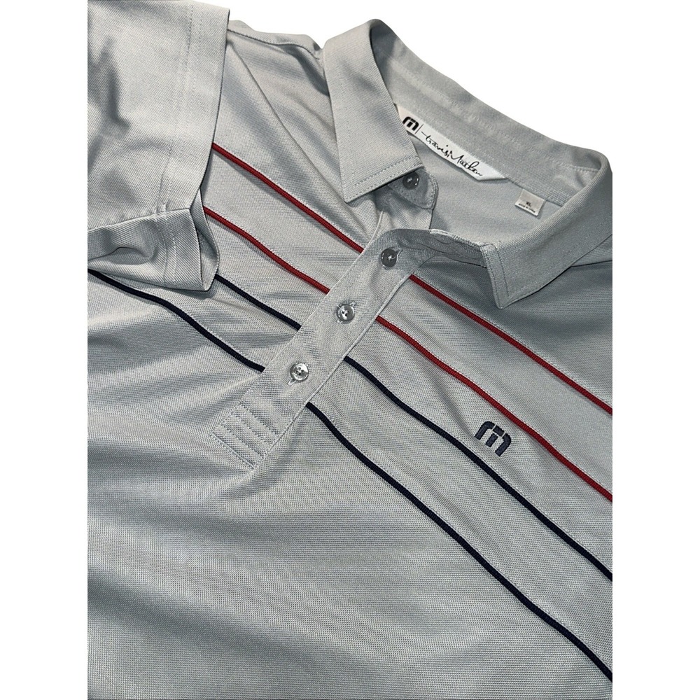 Patriotic Travis Mathew Polo Shirt Mens X-Large Golf  Striped Performance